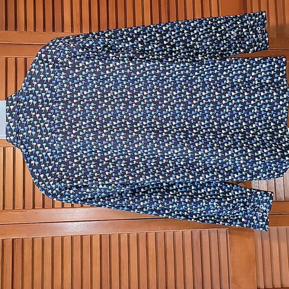 JOHNSTON & MURPHY PALM TREE PRINT MEN'S LONG SLEEVE SHIRT - Picture 2 of 13